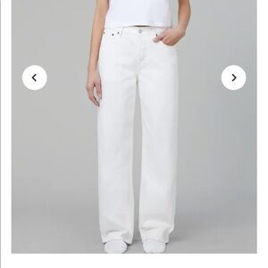 Still Here Everyday Jean in Milk/ White- HEMMED for 5’2 heights